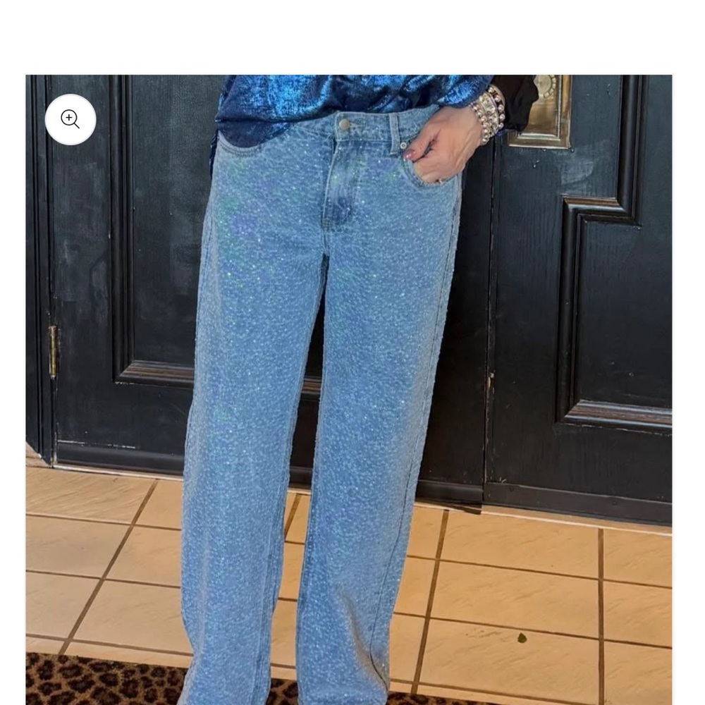 Oli & Hali Blue Sparkle Relaxed Women Jeans